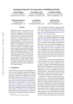 Intriguing Properties of Compression on Multilingual Models