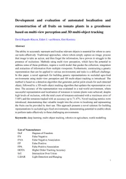 Development and evaluation of automated localisation and reconstruction
  of all fruits on tomato plants in a greenhouse based on multi-view perception
  and 3D multi-object tracking