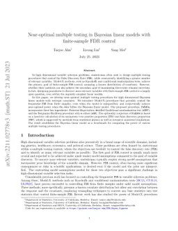 Near-optimal multiple testing in Bayesian linear models with
  finite-sample FDR control