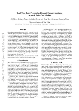 Real-Time Joint Personalized Speech Enhancement and Acoustic Echo
  Cancellation