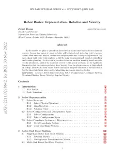 Robot Basics: Representation, Rotation and Velocity