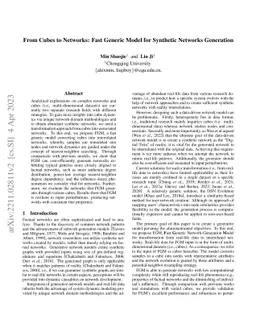From Cubes to Networks: Fast Generic Model for Synthetic Networks
  Generation