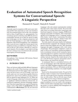 Evaluation of Automated Speech Recognition Systems for Conversational
  Speech: A Linguistic Perspective