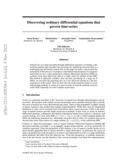 Discovering ordinary differential equations that govern time-series