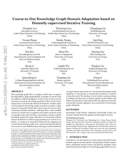 Coarse-to-fine Knowledge Graph Domain Adaptation based on
  Distantly-supervised Iterative Training