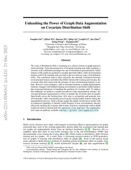 Unleashing the Power of Graph Data Augmentation on Covariate
  Distribution Shift