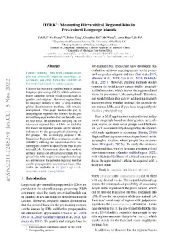HERB: Measuring Hierarchical Regional Bias in Pre-trained Language
  Models