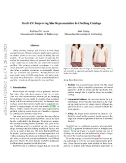 SizeGAN: Improving Size Representation in Clothing Catalogs