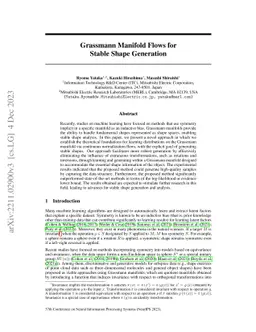 Grassmann Manifold Flows for Stable Shape Generation