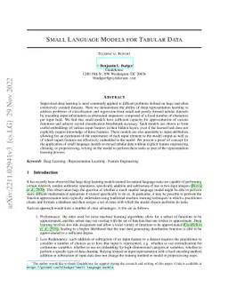 Small Language Models for Tabular Data