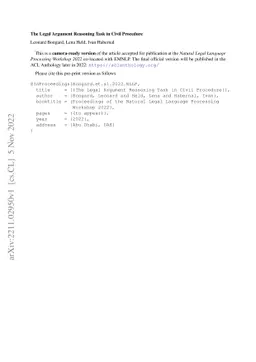 The Legal Argument Reasoning Task in Civil Procedure
