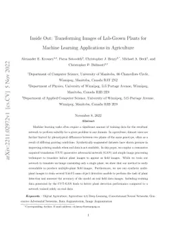 Inside Out: Transforming Images of Lab-Grown Plants for Machine Learning
  Applications in Agriculture
