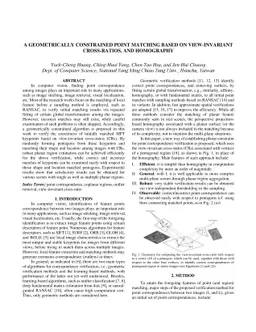A Geometrically Constrained Point Matching based on View-invariant
  Cross-ratios, and Homography