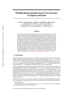 Distilling Representations from GAN Generator via Squeeze and Span