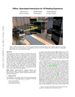 VRDoc: Gaze-based Interactions for VR Reading Experience