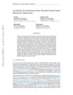 Learning to Annotate Part Segmentation with Gradient Matching