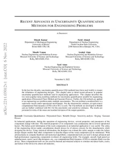 Recent Advances in Uncertainty Quantification Methods for Engineering
  Problems