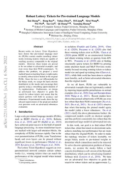 Robust Lottery Tickets for Pre-trained Language Models