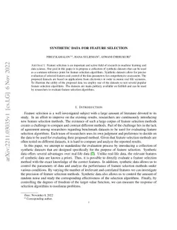 Synthetic Data for Feature Selection