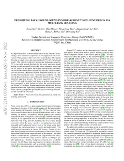 Preserving background sound in noise-robust voice conversion via
  multi-task learning
