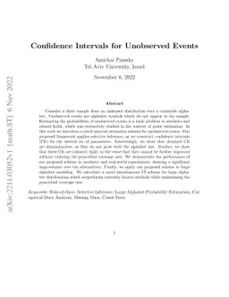 Confidence Intervals for Unobserved Events