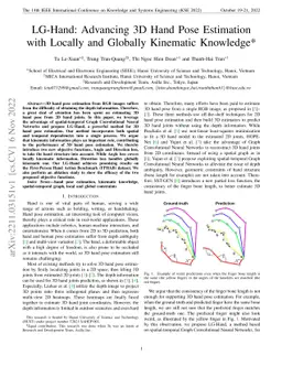 LG-Hand: Advancing 3D Hand Pose Estimation with Locally and Globally
  Kinematic Knowledge