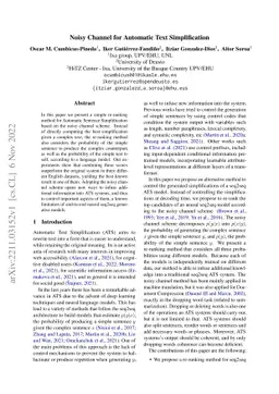 Noisy Channel for Automatic Text Simplification