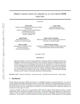 Direct deduction of chemical class from NMR spectra