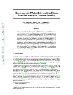 Momentum-based Weight Interpolation of Strong Zero-Shot Models for
  Continual Learning