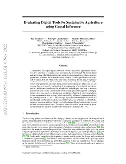 Evaluating Digital Tools for Sustainable Agriculture using Causal
  Inference