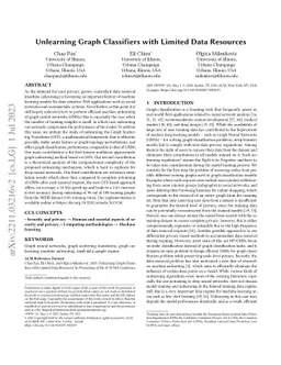 Unlearning Graph Classifiers with Limited Data Resources