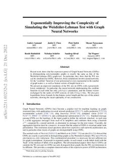 Exponentially Improving the Complexity of Simulating the
  Weisfeiler-Lehman Test with Graph Neural Networks