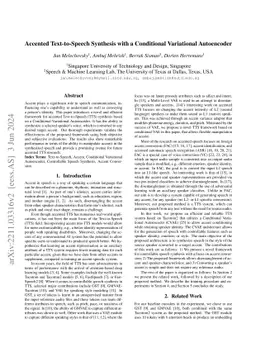 Accented Text-to-Speech Synthesis with a Conditional Variational
  Autoencoder