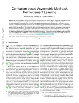 Curriculum-based Asymmetric Multi-task Reinforcement Learning
