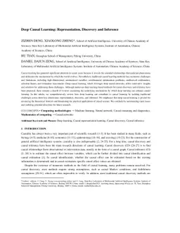 Deep Causal Learning: Representation, Discovery and Inference