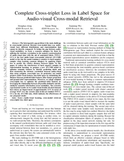 Complete Cross-triplet Loss in Label Space for Audio-visual Cross-modal
  Retrieval