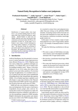 Named Entity Recognition in Indian court judgments