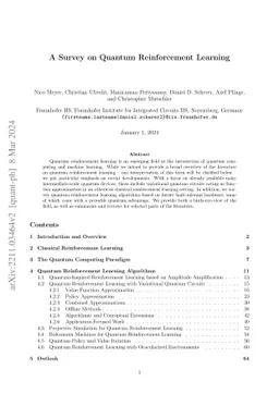 A Survey on Quantum Reinforcement Learning