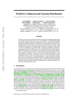 Predictive Coding beyond Gaussian Distributions