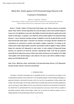 Black-Box Attack against GAN-Generated Image Detector with Contrastive
  Perturbation