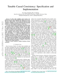 Tunable Causal Consistency: Specification and Implementation