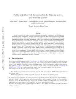 On the importance of data collection for training general goal-reaching
  policies