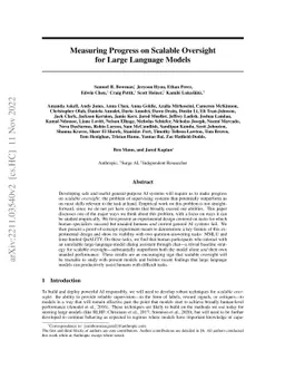 Measuring Progress on Scalable Oversight for Large Language Models
