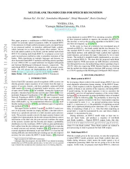 Multi-blank Transducers for Speech Recognition
