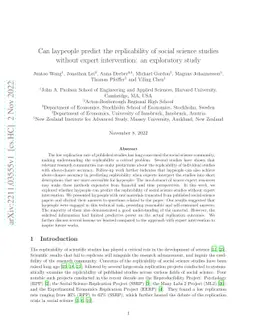 Can laypeople predict the replicability of social science studies
  without expert intervention: an exploratory study