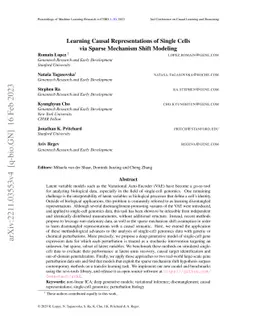 Learning Causal Representations of Single Cells via Sparse Mechanism
  Shift Modeling