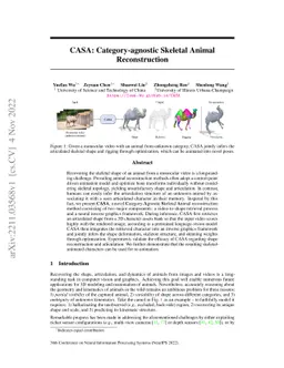CASA: Category-agnostic Skeletal Animal Reconstruction