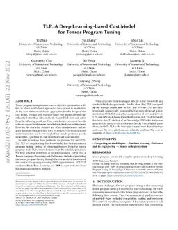 TLP: A Deep Learning-based Cost Model for Tensor Program Tuning