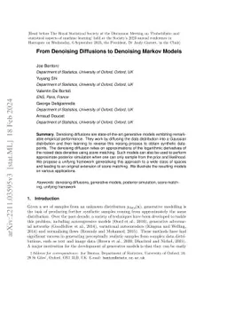From Denoising Diffusions to Denoising Markov Models