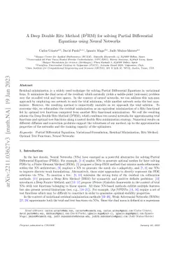 A Deep Double Ritz Method (D$^2$RM) for solving Partial Differential
  Equations using Neural Networks